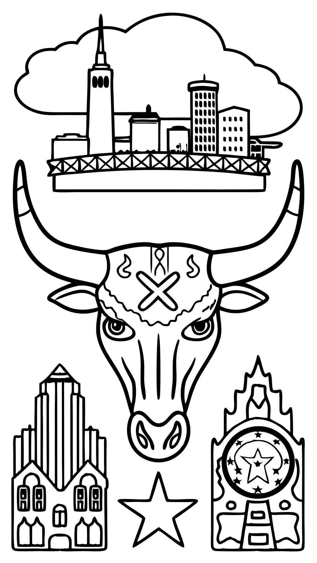 coloriage du Texas Longhorns